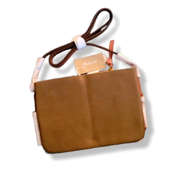 Madewell Handbags - Madewell Brown Peach Leather Knotted Crossbody Bag